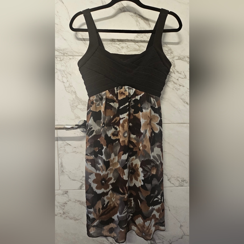 Mercer & Madison Black Brown Floral Summer Dress